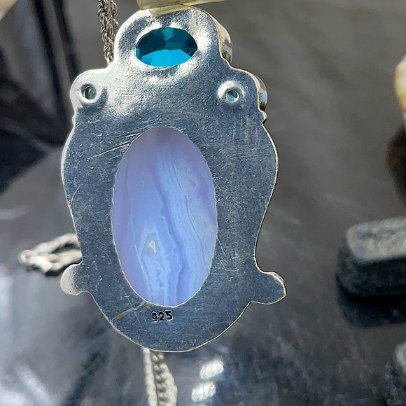 Vtg.18”Sterling Silver Necklace With Sterling Silver Pendant - Picture 7 of 8